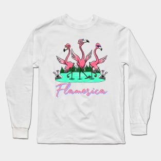 Flamerica Flamingos Long Sleeve T-Shirt